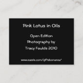 Roze Lotus in Oils ACEO Visitekaartje (Achterkant)