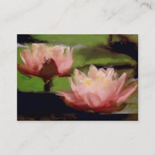 Roze Lotus in Oils ACEO Visitekaartje (Voorkant)
