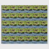 Roze lotus in regen cadeaupapier (Vlak)