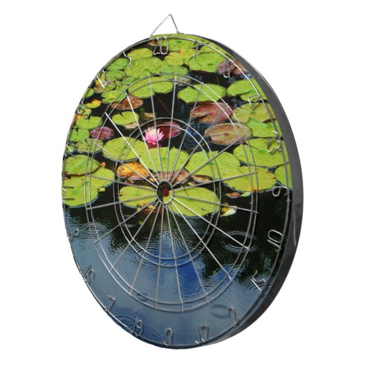Roze lotus in regen dartbord (Voorkant Rechts)