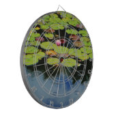 Roze lotus in regen dartbord (Voorkant Links)