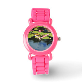 Roze lotus in regen horloge