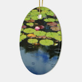 Roze lotus in regen keramisch ornament (Links)