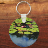 Roze lotus in regen sleutelhanger (Voorkant)