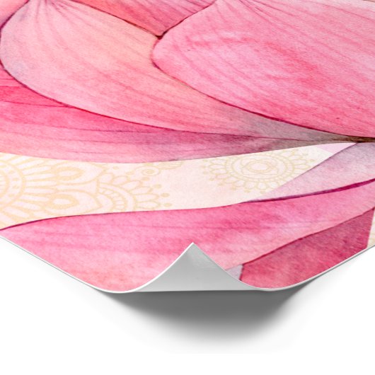 Roze lotus Indiase bruiloft welkom teken Poster (Hoek)