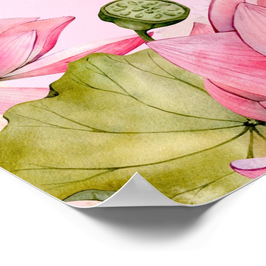 Roze lotus Indiase trouwtafel zitplattegrond Poster (Hoek)