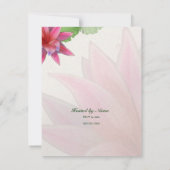 Roze Lotus Invitation 4.25 x 5.5 Kaart (Achterkant)