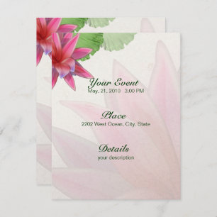 Roze Lotus Invitation 4.25 x 5.5 Kaart