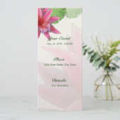Roze Lotus Invitation 4 x 9.25 Kaart (Staand voorkant)