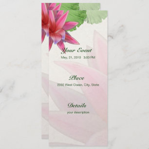 Roze Lotus Invitation 4 x 9.25 Kaart