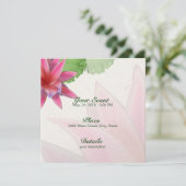 Roze Lotus Invitation 5.25 x 5.25 Kaart (Staand voorkant)