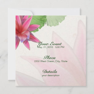 Roze Lotus Invitation 5.25 x 5.25 Kaart