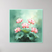 Roze Lotus Kunstwerk Canvas Afdruk (Voorkant)