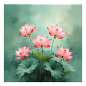 Roze Lotus Kunstwerk Foto Afdruk (Voorkant)
