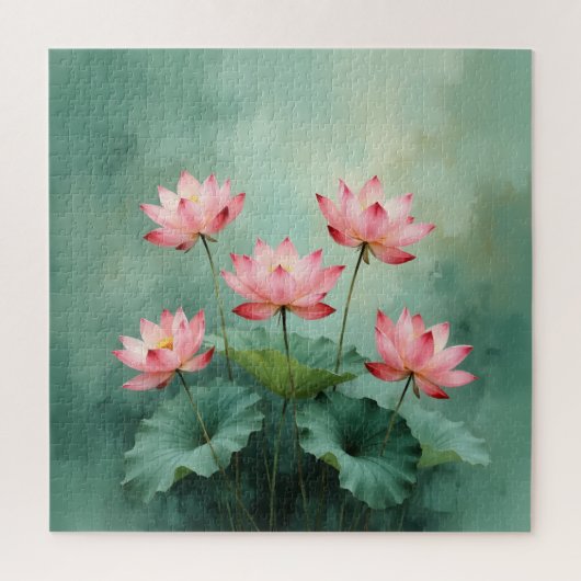 Roze Lotus Kunstwerk  Legpuzzel (Verticaal)