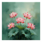 Roze Lotus Kunstwerk Perfect Poster (Voorkant)