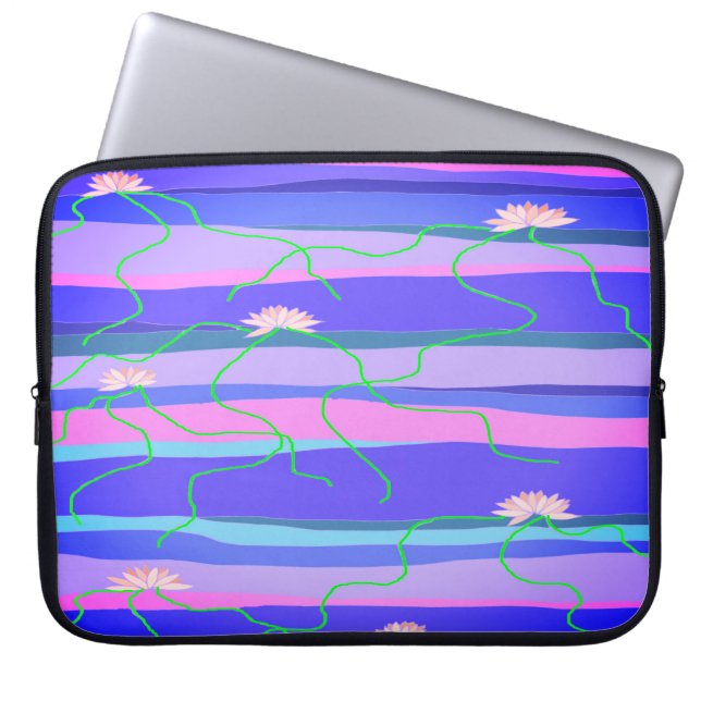 Roze Lotus-laptophoes Laptop Sleeve (Voorkant)