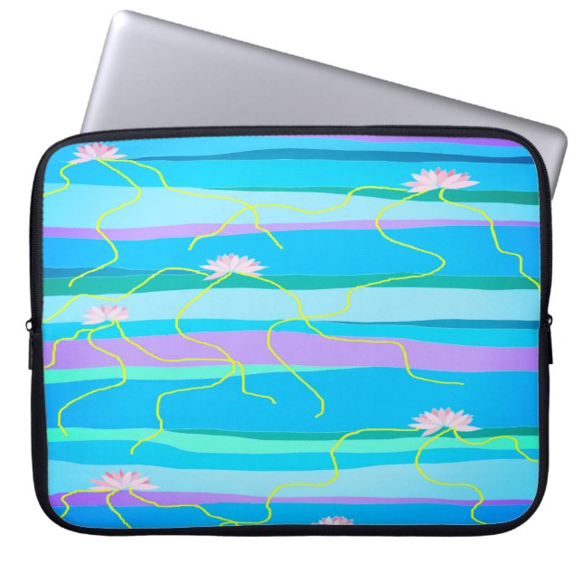 Roze Lotus-laptophoes Laptop Sleeve (Voorkant)