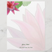 Roze Lotus Letterhead Stationery Gepersonaliseerd Briefhoofd (Voorkant)