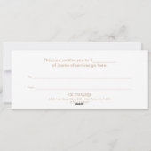 Roze Lotus Mandala Spa Gift Certificate Feestdagenkaart (Achterkant)