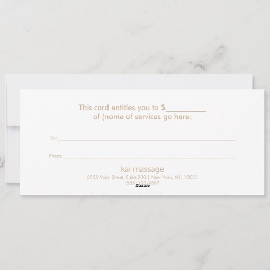 Roze Lotus Mandala Spa Gift Certificate Feestdagenkaart (Achterkant)