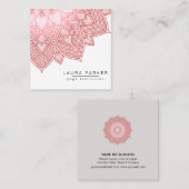Roze Lotus Mandala Yoga Instructor Holistic Vierkante Visitekaartje (Voorkant / Achterkant)