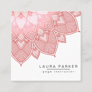 Roze Lotus Mandala Yoga Instructor Holistic Vierkante Visitekaartje