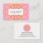 Roze Lotus Mandala Yoga Meditatie Holistisch Visitekaartje (Voorkant / Achterkant)