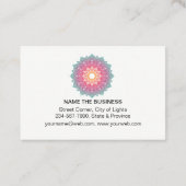 Roze Lotus Mandala Yoga Meditation Holistic Visitekaartje (Achterkant)