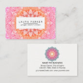 Roze Lotus Mandala Yoga Meditation Holistic Visitekaartje (Voorkant / Achterkant)