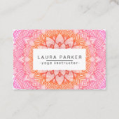 Roze Lotus Mandala Yoga Meditation Holistic Visitekaartje (Voorkant)