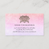 Roze Lotus Mandala Yoga Trainer Meditation Retro Visitekaartje (Achterkant)