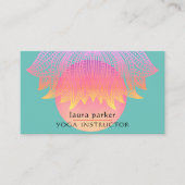 Roze Lotus Mandala Yoga Trainer Meditation Visitekaartje (Voorkant)