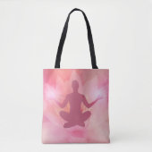 Roze Lotus Meditation Energy Yoga Canvas tas (Voorkant)