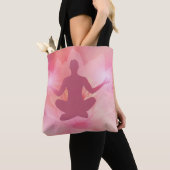 Roze Lotus Meditation Energy Yoga Canvas tas (Dichtbij)