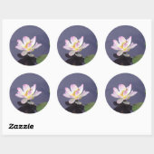 Roze Lotus met Dragon Fly Ronde Sticker (Vel)
