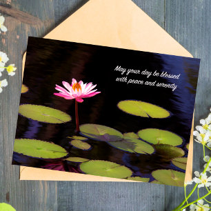 Roze Lotus Met Vrede En Sereniteit Ansichtkaart Briefkaart