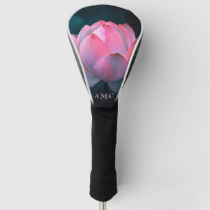 Roze Lotus Monogram Golf Head Hoesje Golfheadcover