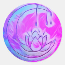 Roze Lotus Moon Sticker