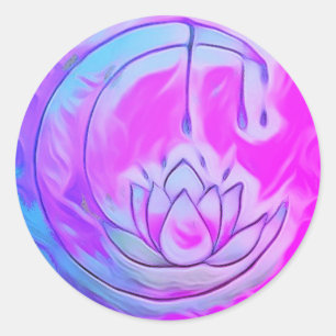 Roze Lotus Moon Sticker