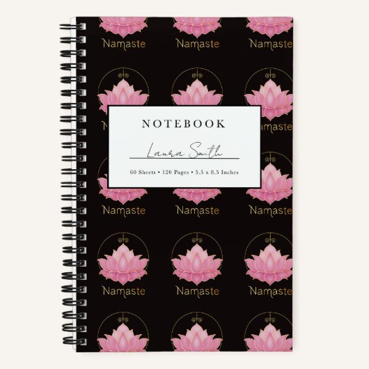 Roze Lotus Namaste Persoonlijk Notitieboek (Voorkant)