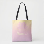 Roze Lotus Namaste Tote Bag (Voorkant)