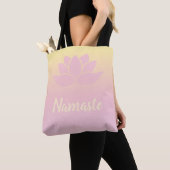 Roze Lotus Namaste Tote Bag (Dichtbij)