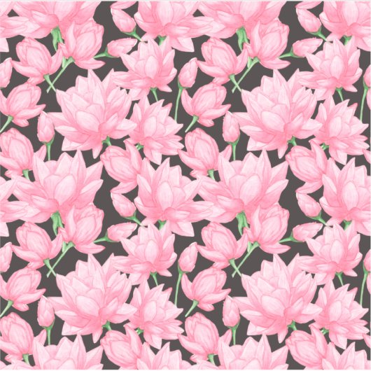 Roze Lotus Patroon Sticker (Voorkant)