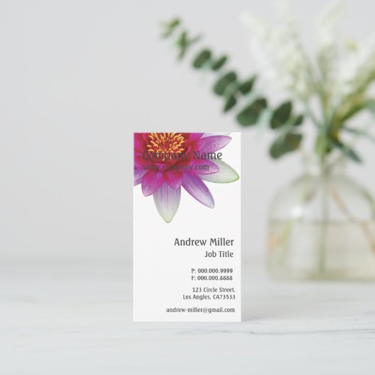 Roze Lotus Peace Visitekaartje (Staand voorkant)