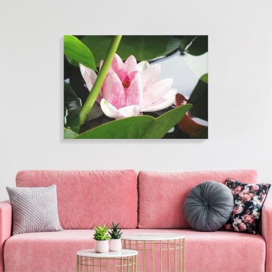 Roze Lotus Photography Print (Insitu (Woonkamer))