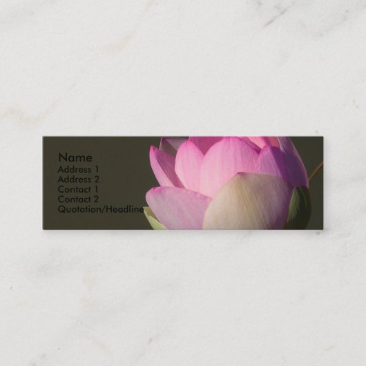 Roze Lotus Profile Card Mini Visitekaartje (Voorkant)