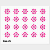 Roze lotus ronde sticker (Vel)