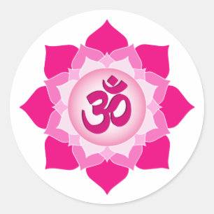Roze lotus ronde sticker