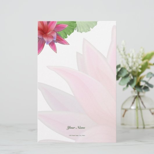 Roze Lotus Stationery Briefpapier (Staand voorkant)